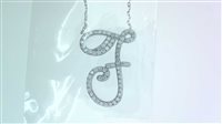 Halskette Venerio Dame Alfabeto in Silber Zirconia F CORSIVO ZIRC AG - F CORSIVO ZIRC AG